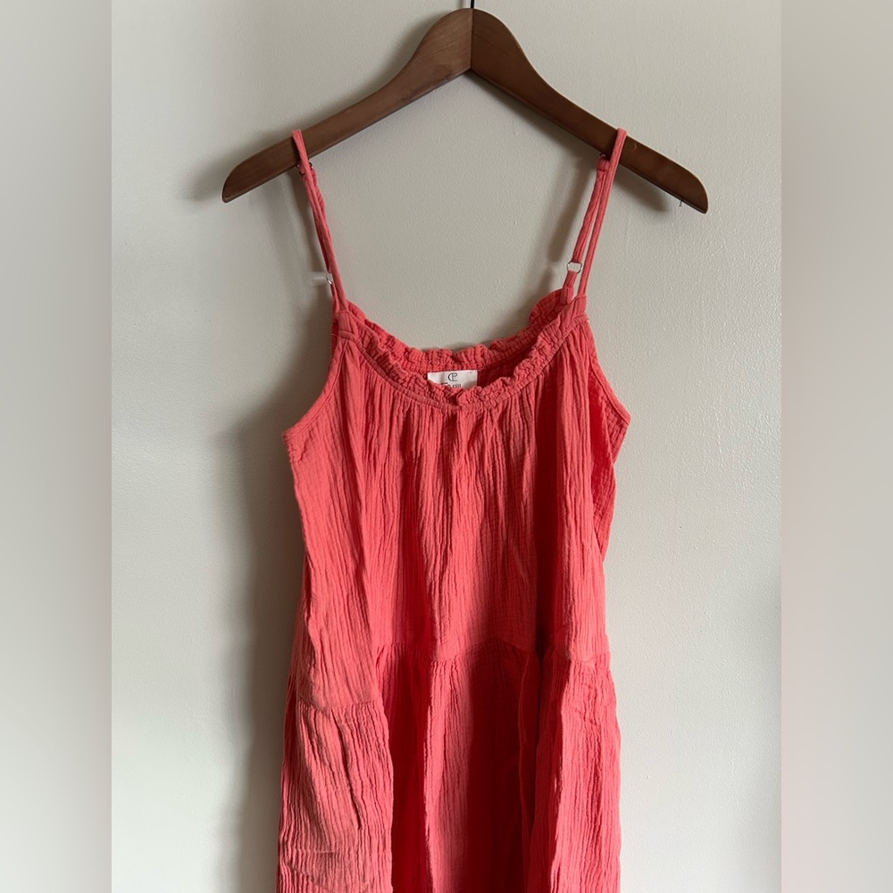 P.Cill | Salmon Tiered 100% Cotton Dress